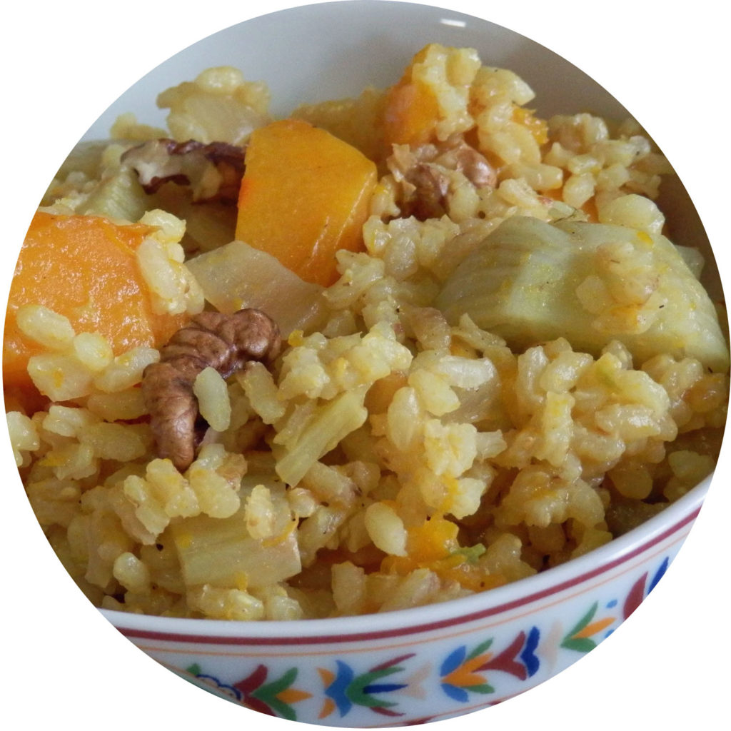 Casserole de riz fenouil & potimarron